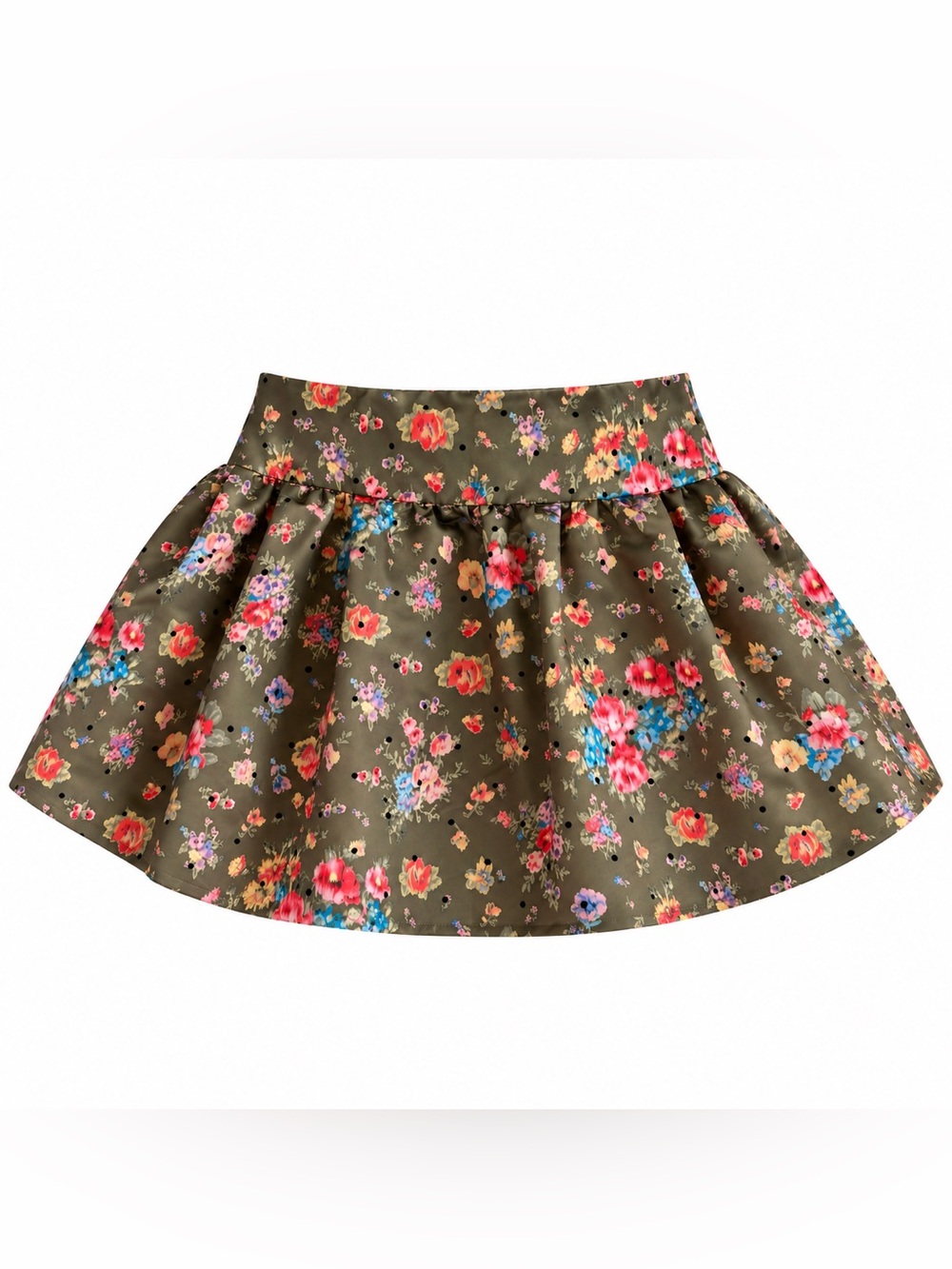 Red Valentino Women's Size IT 46/US 10 Multicolor Floral Print A-Line Mini Skirt